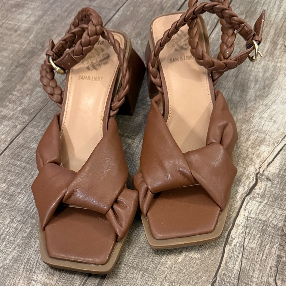 Sam & Libby Brown Knotted Heels size 10